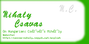 mihaly csavas business card